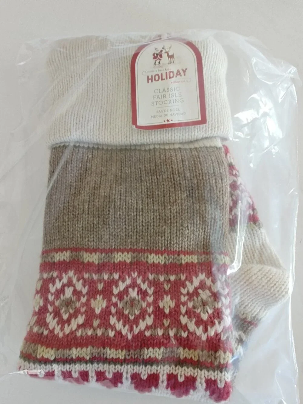 Pottery Barn Christmas Stocking Faire Isle style